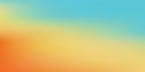 Soft diagonal gradient from warm orange and yellow to cool teal, creating an abstract background that evokes sunset, ocean horizons and a calm, tropical summer mood for design and branding. © Fathurrosi
