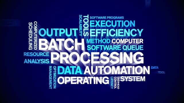 Batch Processing animated word cloud-text design animation tag kinetic typography seamless loop.