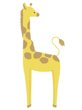 振り向くキリンのイラスト