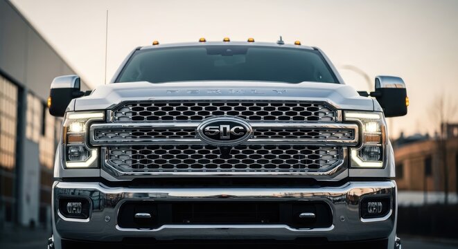 GMC Truck Front View - Powerful and Rugged.