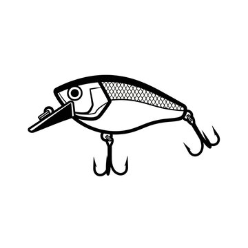 Fishing lure, fishing bait, artificial bait, fishing tackle, fishing equipment, isolated on white