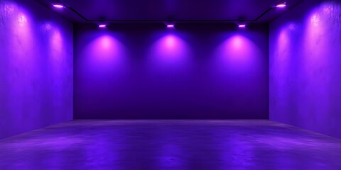 Vibrant Purple Spotlight Room Illumination Empty Stage Background