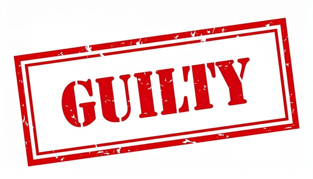 Red GUILTY Stamp Graphic for Legal Judgment