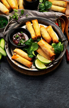 Delicious Golden Fried Spring Rolls