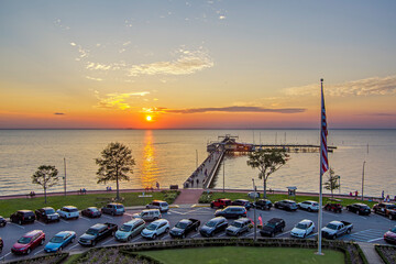 Fototapeta premium Aerial view of the Fairhope Pier