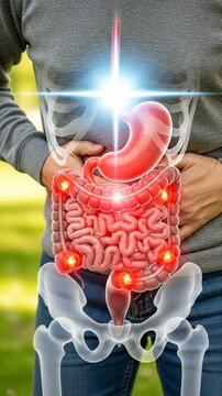 Intestinal disease, gastrointestinal disorder, severe abdominal pain, digestive inflammation, human anatomy, stomach illness, internal discomfort, medical concept, health problem, body ache