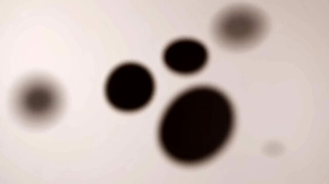 Abstract circles in varying shades of black on a blurred canvas, exuding a sense of depth and mystery. The soft focus lends a surreal quality, inviting contemplation