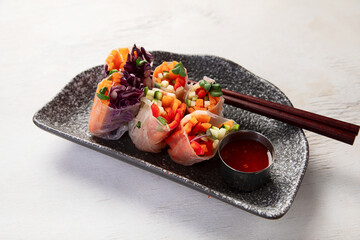 Vietnamese snack spring roll.