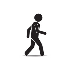 Walking pictogram silhouette vector flat illustration design.