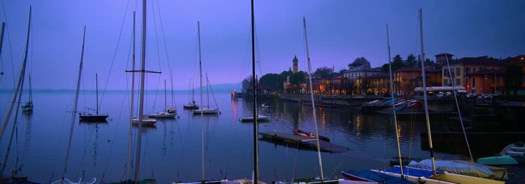 Anamorphic Lens - Sunrise in Lesa on lake Maggiore