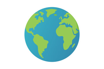 Fototapeta premium A colorful vector illustration of the Earth with green continents and blue oceans