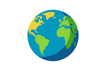 A colorful vector illustration of the Earth with continents and oceans