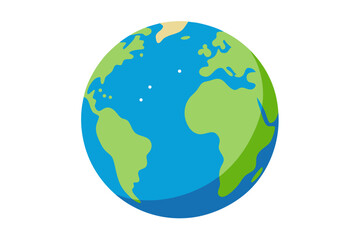 Fototapeta premium A colorful vector illustration of the Earth with green continents and blue oceans
