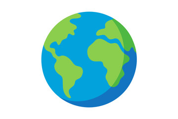 Fototapeta premium A colorful vector illustration of the Earth with green continents and blue oceans
