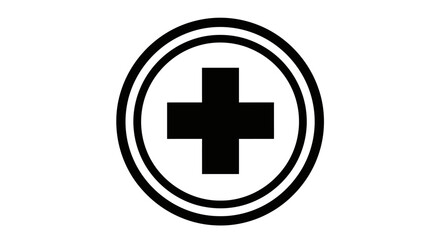 Fototapeta premium Red cross emblem logo symbol