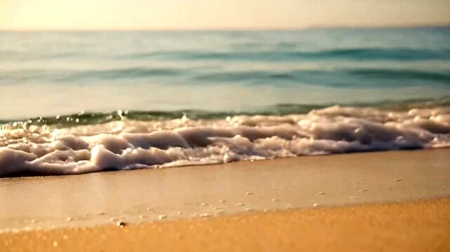 The gentle waves meet the shore on a sunny day