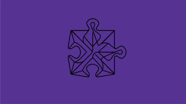 Purple Jigsaw Puzzle Piece Design.