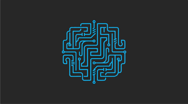 Neon Blue Maze Design.