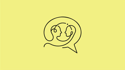 Obraz premium Two Faces in Speech Bubble.