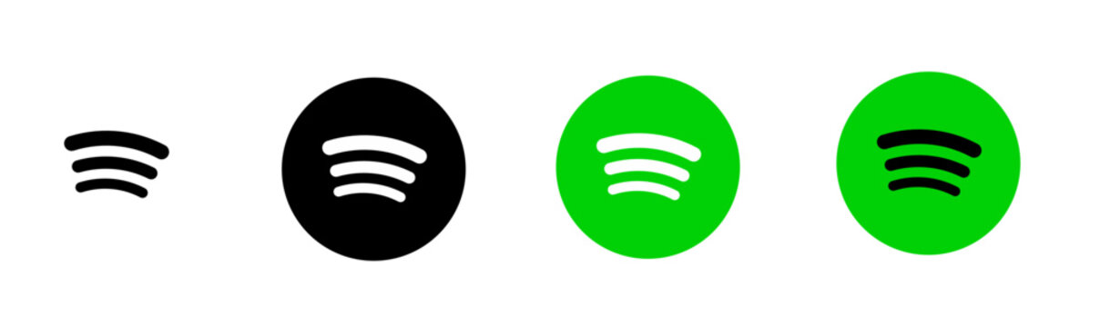 Vector illustration of spotify social media icon set. Spotify social media icon set