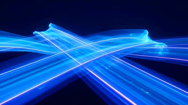 Illuminating Light Trails: Dynamic streaks of radiant blue light intertwine and streak across the canvas, forming an abstract representation of energy and movement.
