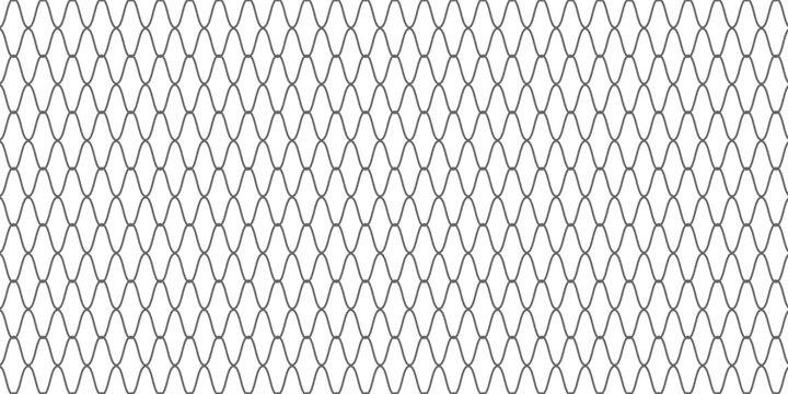 Curved net pattern. Seamless design for sportswear or equipment like soccer goals, volleyball nets, basketball hoops, hockey nets, and athletic gear.