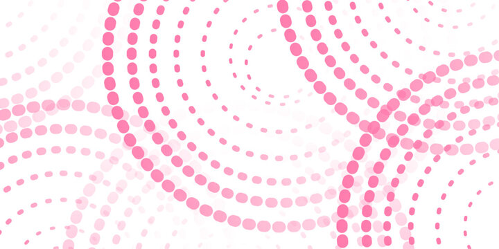 abstract pink gradient dot polka halftone spiral textile background.