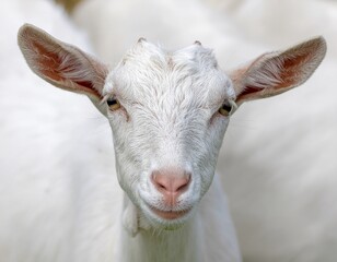 Obraz premium Dairy Goat Farming Advertising Concept