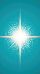 Obraz premium Bright Starburst on Teal Background.