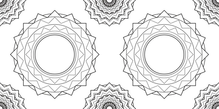 Abstract Mandala Outline Ornament Vector Design