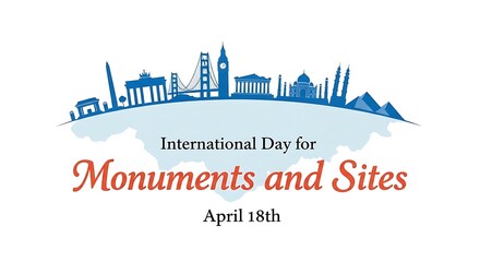 Obraz premium International day for monuments and sites logo