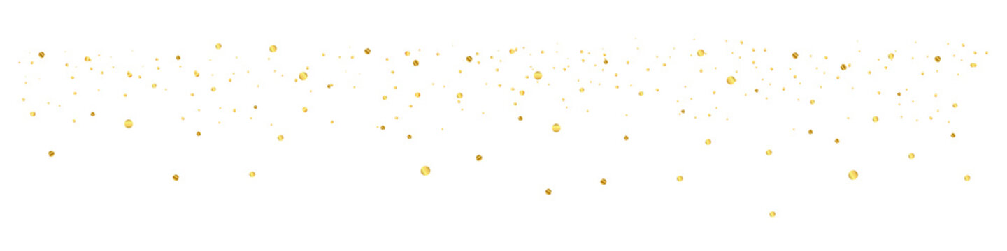 Golden confetti particles flying on transparent background transparent background