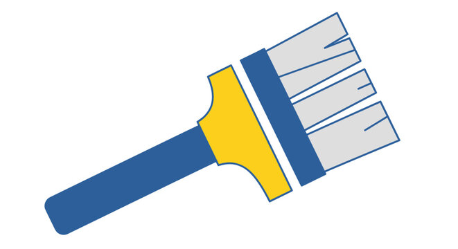 Paint Brush with Blue Handle.