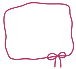 Obraz premium ゆるい四角のわくリボン