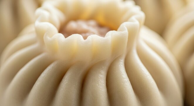 Close-up shot of delicious Khinkali dumplings.