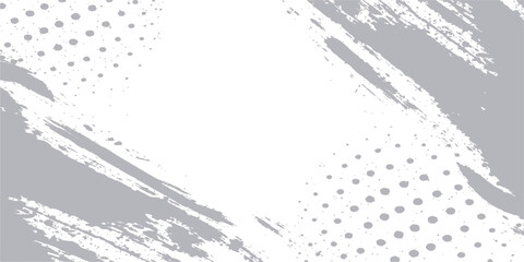 Abstract a minimalist grunge design with dynamic brush strokes and halftone dots in a cool color palette, offering a striking visual texture.  © DreamLoom