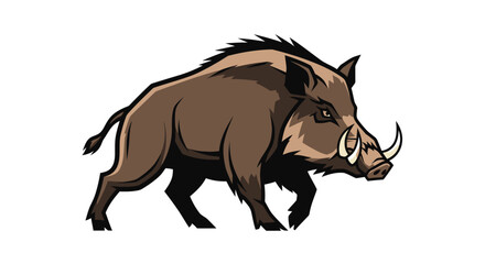 Brown Wild Boar Walking Profile.
