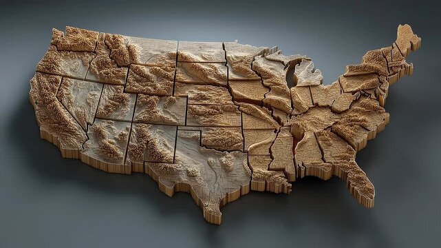 Segmented national map illustrating regional economic imbalance and structural fiscal pressure.