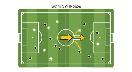 World Cup 2026 Football Strategy Plan with Tactics and Arrows on Field © Anisah
