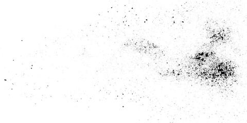 Obraz premium Black stained scratched dusty grunge micro dust isolated on transparent background, ink splat background or sketch art or distressed vintage grunge texture made by various scratches. 