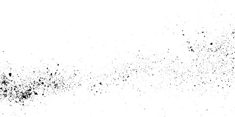 Obraz premium Black stained scratched dusty grunge micro dust isolated on transparent background, ink splat background or sketch art or distressed vintage grunge texture made by various scratches. 