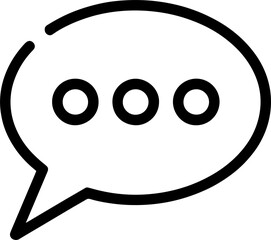 Obraz premium Curved Speech Bubble Outline Icon for Chat and Messaging