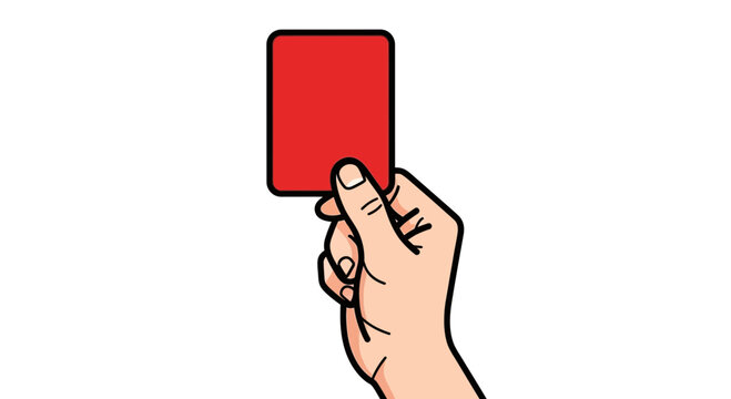Hand Holding Red Card - Sports Referee Penalty Finesse