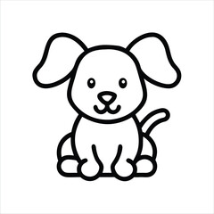 Fototapeta premium A cute dog is sitting and looking at the viewer