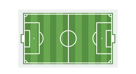 Top View Of Green Soccer Field With Goal And Center Circle © Anisah