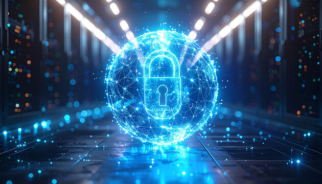 Digital Data Security Safe Vault &ndash; Cybersecurity and Data Protection Technology Concept Illustration