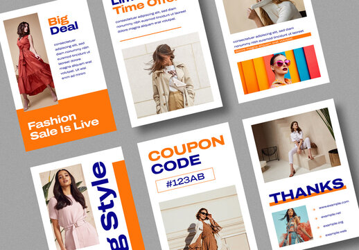 Fashion Sale Promotion Social Media Post Template Set