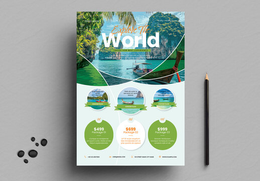 Modern Travel Agency Tour Promotion Flyer Template