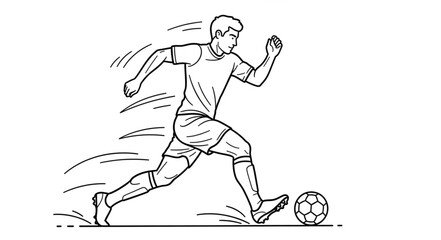 Fototapeta premium Soccer Player Kicking Ball During Game Action.