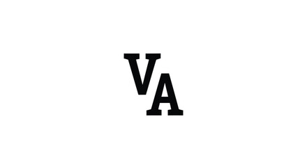 Obraz premium Bold black letters va form a striking graphic design silhouette